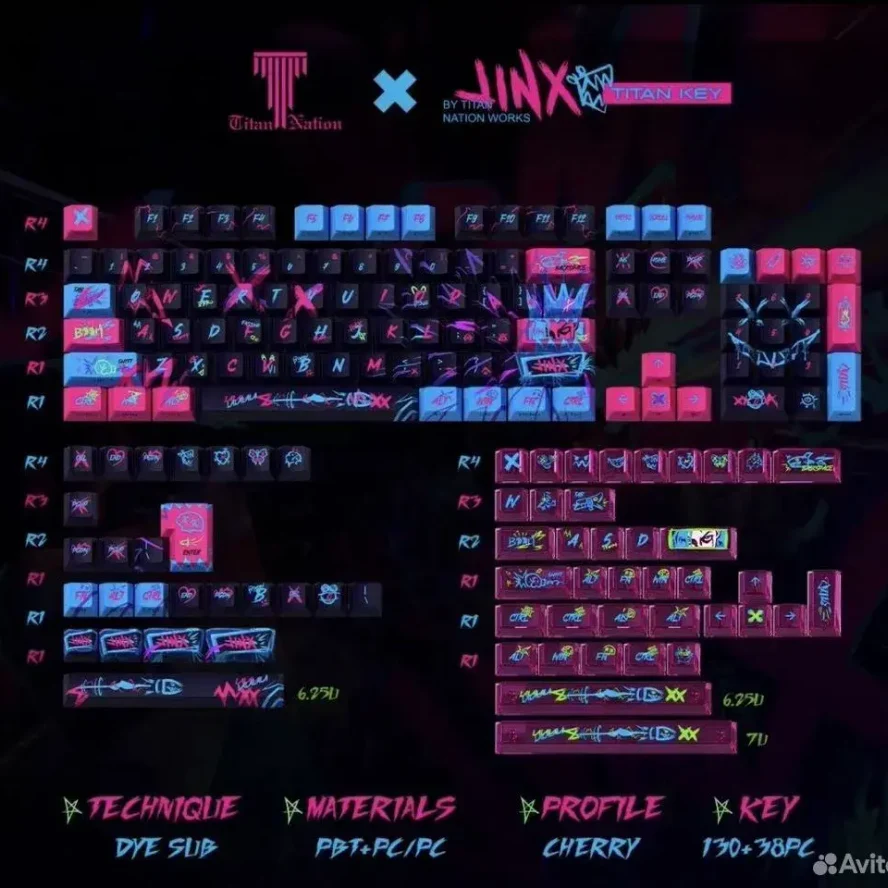 Кейкапы Titan Nation x Jinx